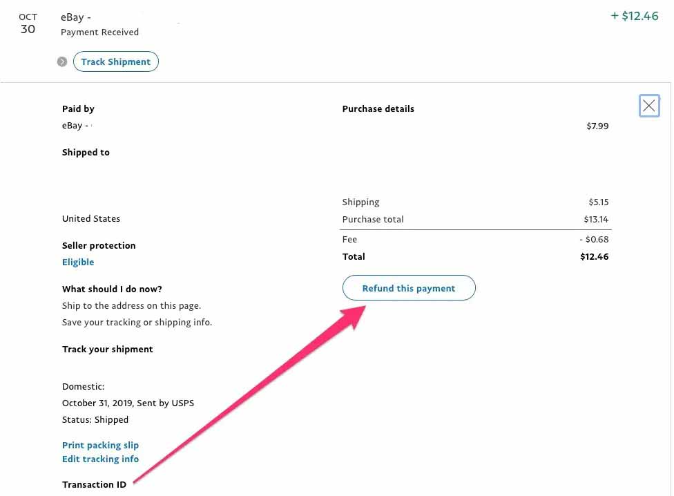 چگونگی بازگشت وجه در پی پال از خریدهای ebay