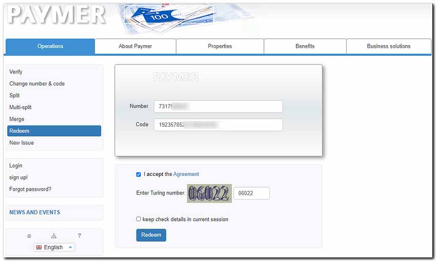 redeem کردن شارژ حساب وب مانی